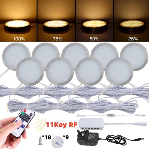 LED Puck Light 1-12Pack With Remote Controls LED Under Cabinet Closet Lights 12V - Picture 3 of 24