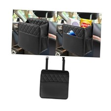 Car Seat Back Organizer, PU Leather Automotive Backseat Hanging Black-2