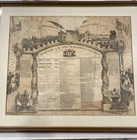 Memorial lithograph Civil War Company G 2nd Regiment, Wisconsin Cavalry, Framed