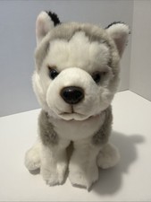 Husky Puppy Dog Plush FAO Schwarz Style Red Collar Stuffed Animal ESSA