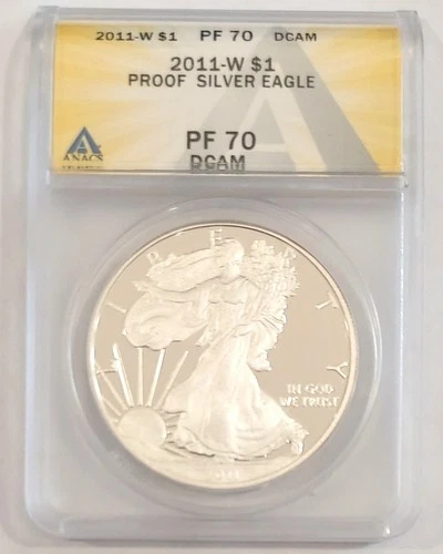 2011 W Proof American Silver Eagle ANACS PF70 Deep Cameo Mirror Finish
