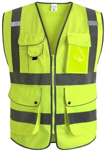Class 2 High Visibility Reflective Safety Vest with 9 Pockets Yellow Large Size video thumbnail
