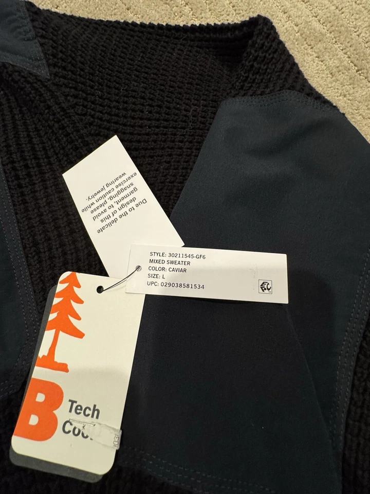 NEW Men's Bass Outdoor Utility Half Zip Waffle Sweater Black sz XL - Image 4 of 4