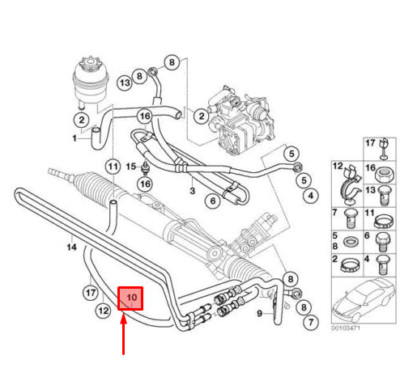 NEW BMW 3 E46 316I POWER STEERING RADIATOR RETURN HOSE 32416759633  
