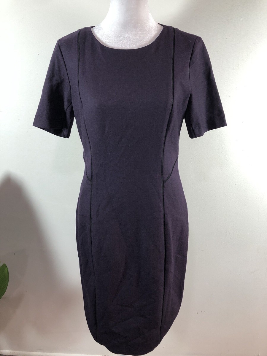 ELIE TAHARI Short Sleeve Sheath Dress, Purple (Size 6)