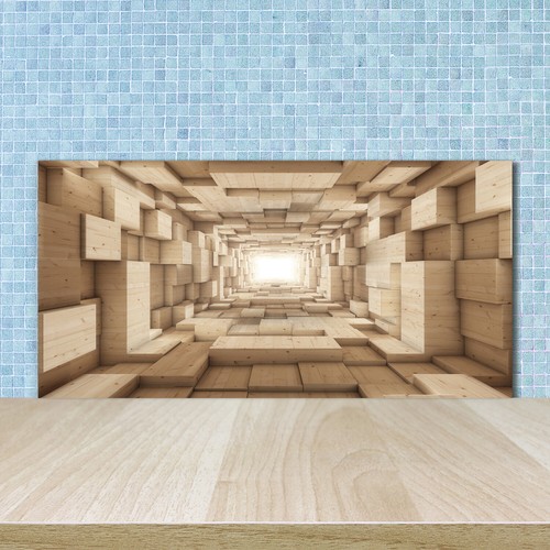 Panneau Mural Cuisine Sur Verre Tulup - 100x50cm - Motif Coquillages Sur Bois