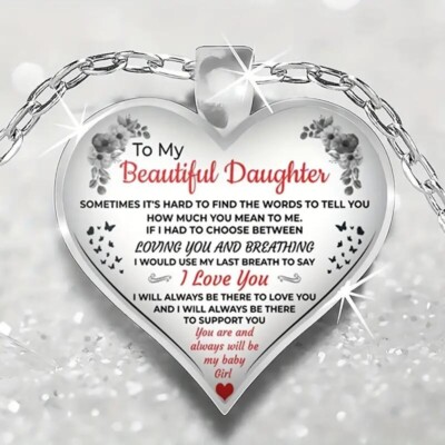 Elegant Silver-Plated Heart Pendant Necklace Memorable Gift Daughters