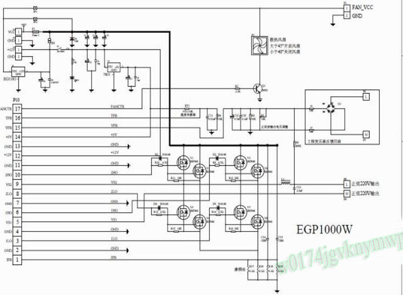 EGP1000W Pure Sine Wave Inverter Power Bare PCB Board Based EG8010