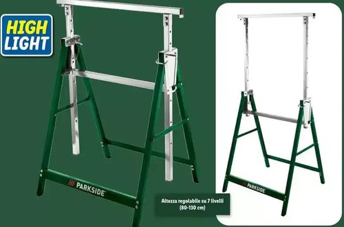 Cavalletto Pieghevole Regolabile PARKSIDE Max. 200 kg Regolabile 7 Livelli