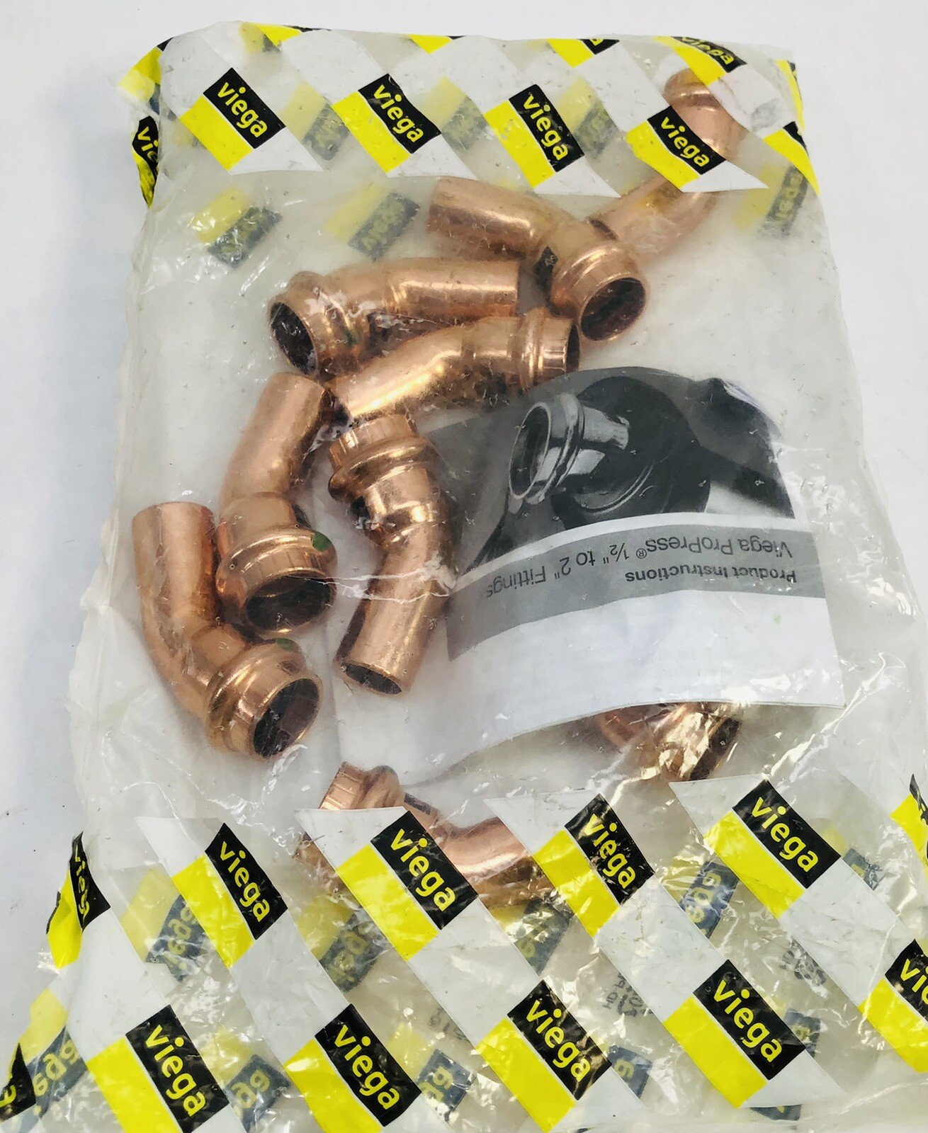LOT OF 10 VIEGA #77637 1/2" x 1/2" P x FTG 45 ° STREET ELBOW 