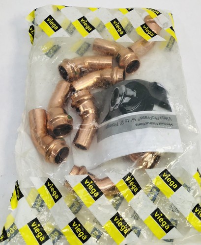 LOT OF 10 VIEGA #77637 1/2" x 1/2" P x FTG 45 ° STREET ELBOW 