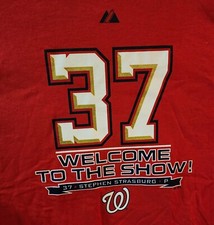 Washington Nationals Men XL Stephen Strasburg Jersey Shirt Welcome To The Show 