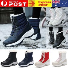 Women Thermal High Top Snow Boots Winter Waterproof Warm Fur Lined Shoe Non-slip