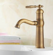 Antique Brass Kitchen Basin Faucet Swivel Spout Vessle Sink Mixer Taps Qnf123