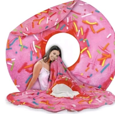 Donut Decke super weicher Überwurf ideal für Familienfilmnächte große Größe 180 cm.