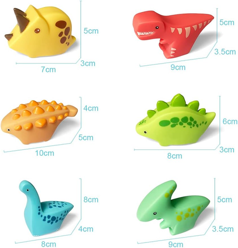 Floating Dinosaur Bath Toys without Holes(6Pcs),Baby Soft Bath Time Toys,Bathtub - Picture 6 of 12