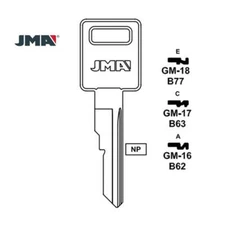 JMA Replacement Uncut Key Blank for GM - B77 - P1098EV - GM-18 (10 Pack)