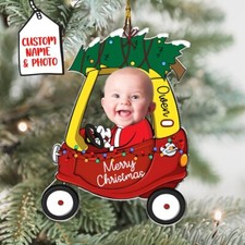 Custom Baby Photo Christmas Ornament, Photo Ornament, Baby's First Christmas