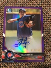 JOSE ALBERTOS Cubs 2018 Bowman Chrome Baseball PURPLE Refractor AUTO 17/250