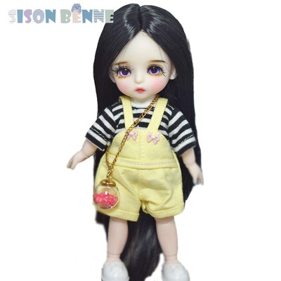 16cm girl doll + wig long dress shoes complete set of toys