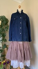 Great Denim Shirt Jacket Coat By Italian Marina Rinaldi Max Mara Sz 23 18 20 51”