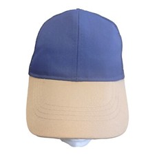 Youth Sized Trucker Hat, Adjustable Snapback Mesh Back Tan/Blue