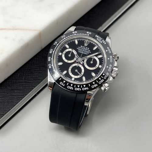 Rubber Curved End Fit Watch Strap Band Made For Rolex Daytona 116500LN 116520 - Picture 41 of 85