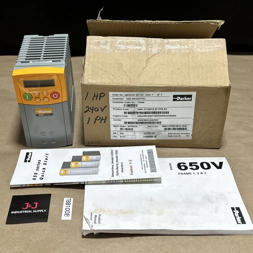 NEW OPEN BOX- Parker 650 Series AC Drive 650V-21140010-0F1P00-B2 1HP 240V 1Ph