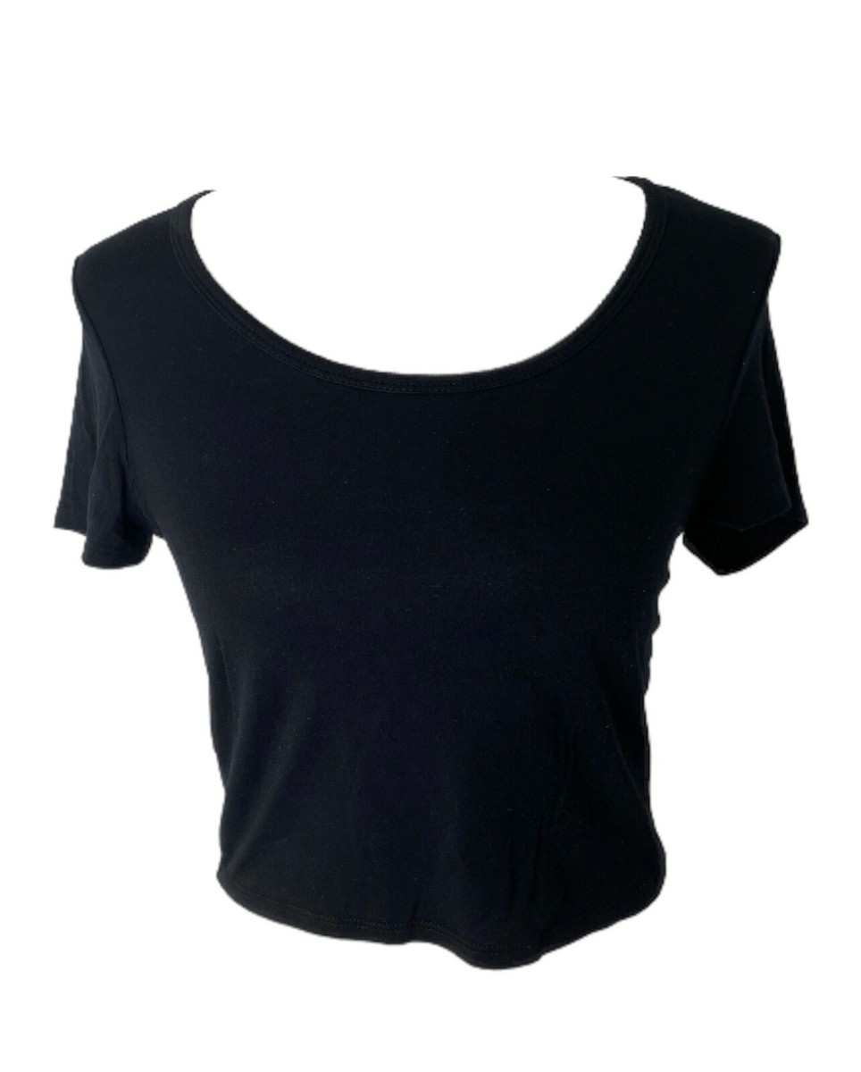 Woman’s Large Shirt Akira Chicago Black Red Label Short Sleeve Boat Neck