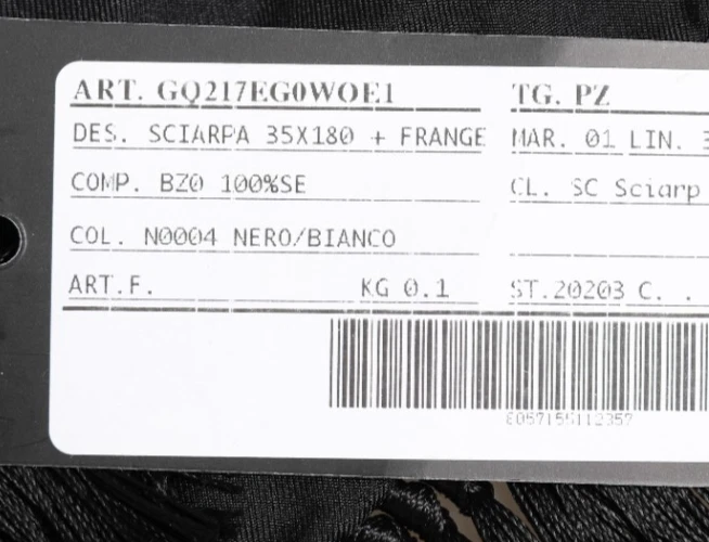 DOLCE & GABBANA Bufanda Negro Estampado Flecos Hombres Foulard 175cm x 33cm 620usd Foto 4 de 4