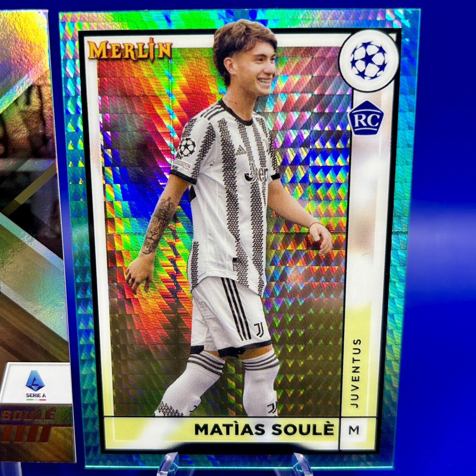 2022-23 Topps Merlin UEFA Matias Soule Rookie Card #80 Aqua Prism RC