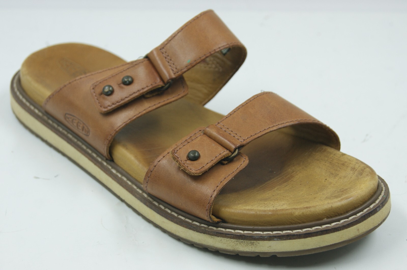 Sandali donna Keen Lana slide taglia 9 pelle marrone doppio cinturino slide comodi