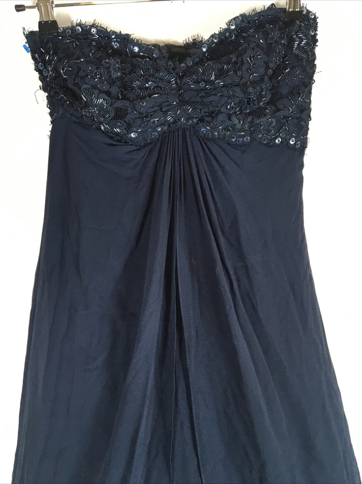 Vestido de Noche TADASHI Lentejuelas Colección Cóctel 100% Seda Sin Tirantes talla 6 Foto 2 de 4