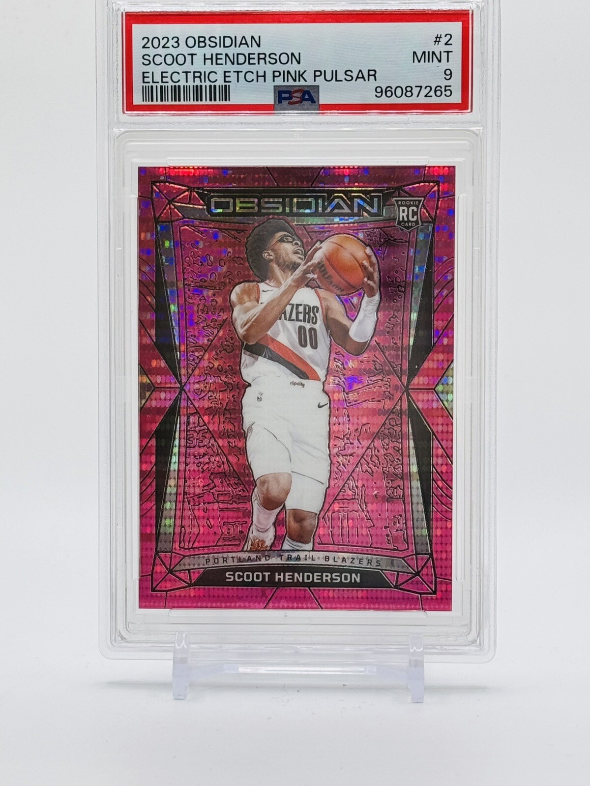 2023-24 Panini Obsidian Scoot Henderson Electric Etch Pink Pulsar PSA 9 RC SSP