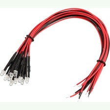 10pcs 3mm Pre Wired Dc 5v-12v Micro Led Lights Emitting Diodes Mini Bulbs Lamp