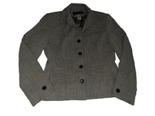 Jones New York Size 6 Tweed Blazer Length 23 Lined Poly Button Pocket M2