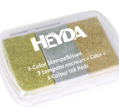 Heyda Stempelkissen 3Farbig 3-Colo Gold Silber Kupfer MetallictöNe Stempelfarbe-image