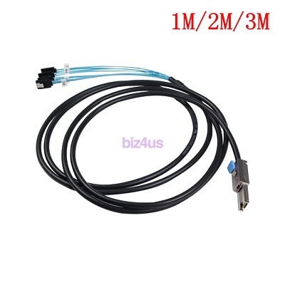 SFF-8088 SAS 26Pin to 4 SATA Adapter Hard Disk Drive Splitter Data Cable 1-3M