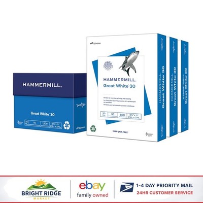 Bright White Printer Paper, 1500 Sheets, 92 Brightness, Perfect for Home Office