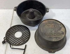 Vintage Cast Iron Ultimate Turkey Camp Chef Dutch Roaster Convection Oven Broil