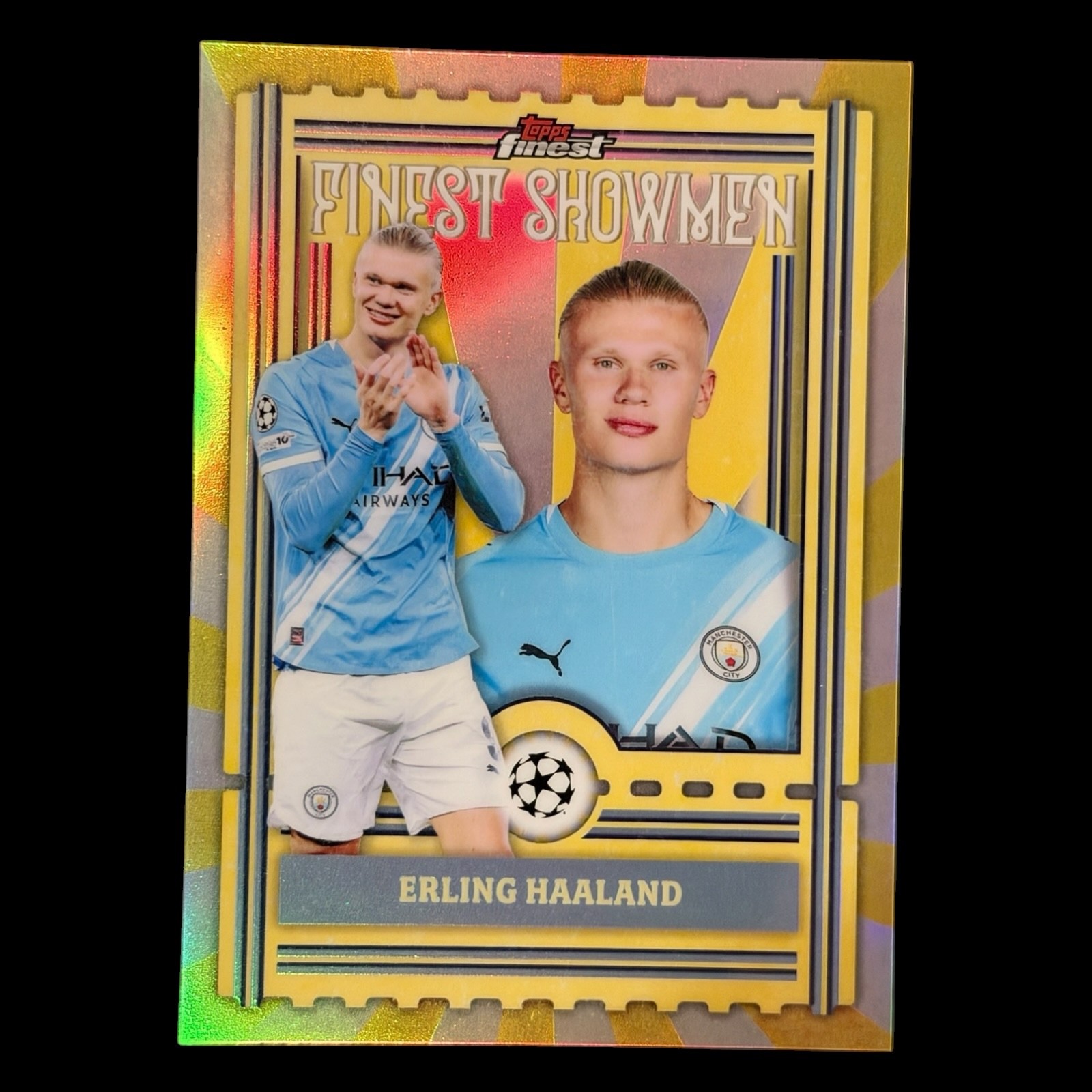 Erling Haaland SHOWMEN REFRACTOR TOPPS CHROME INSERT CARD MINT