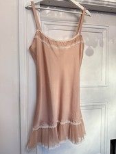 Victoria  s Secret Lace Babydoll 2000s Peach Slip Large Festival