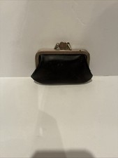 Vintage Coin Mini Purse Black With Kiss lock Closure