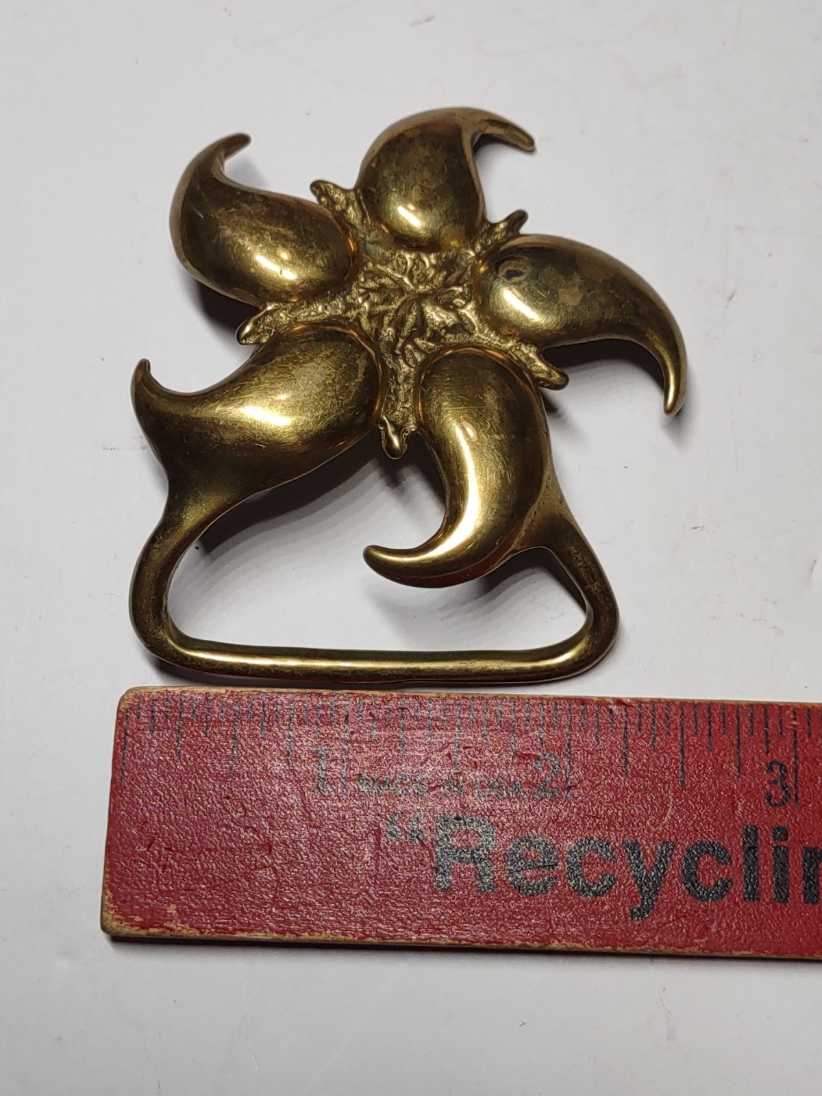 Trinity STARFISH SOLID BRASS Belt Buckle 1970s Vi… - image 11