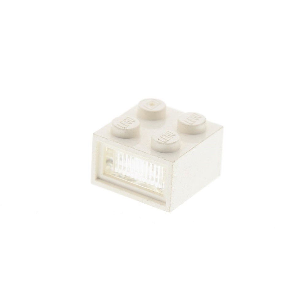 1X Lego Electric Light Brick 12V B-Stock Used 2X2 White Ribbed 08010BC01