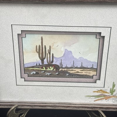 Original William T. Zivic Painting 1930-2025  ''Tuscon'' Framed 1994 Signed 11x9 