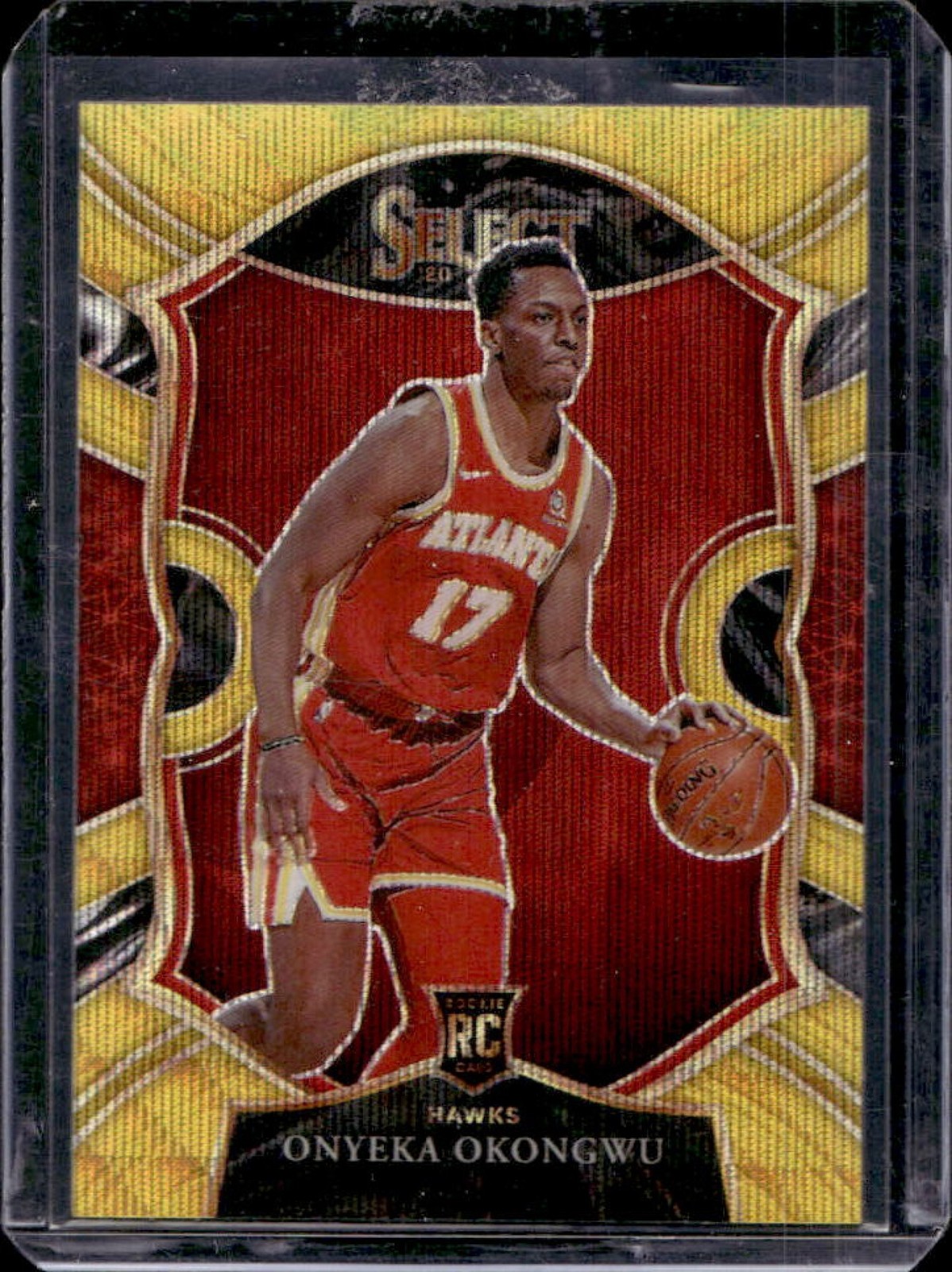 2020-21 Panini Select Onyeka Okongwu RC Gold Wave Prizm Concourse #66 Hawks