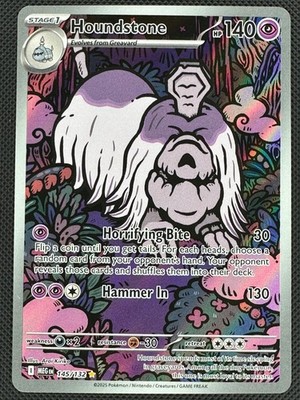 Houndstone 145/132 Illustration Rare Mega Evolution Pokemon Near Mint
