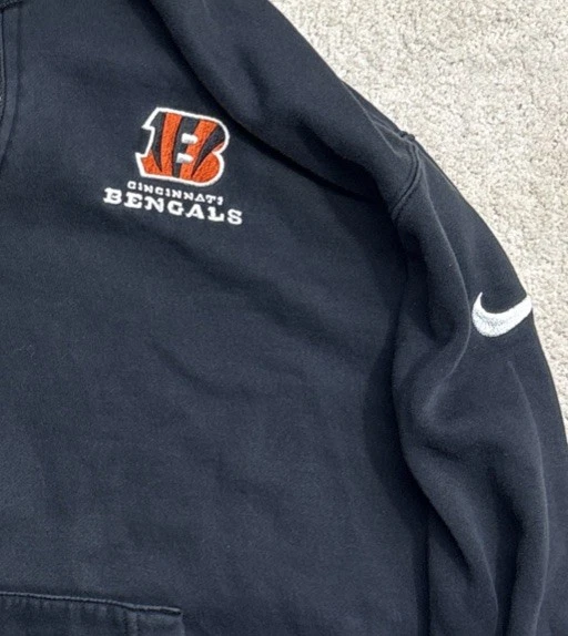 Nike Cincinnati Bengals Fútbol Cremallera Sudadera con Capucha Cremallera Completa Bordado NFL Parche XL Foto 2 de 4