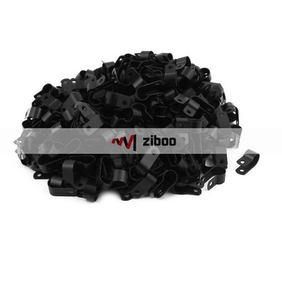 400Pcs   R Type 10.4mmCable Cord Wire Clamp Clip Fastener Black24x10x12.5 Kd #zc